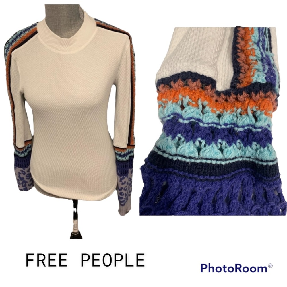 FREE PEOPLE Ivory Switch It Up cuff top Sz S excellent condition